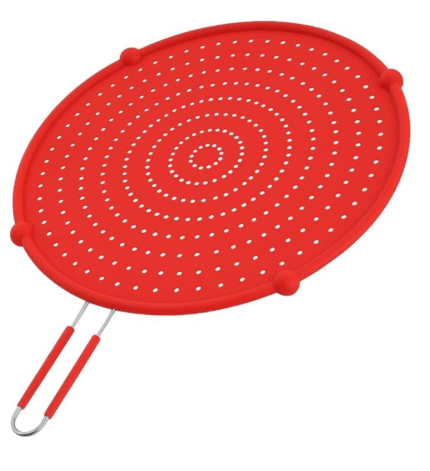 11-Inch Red Silicone Grease Splatter Guard